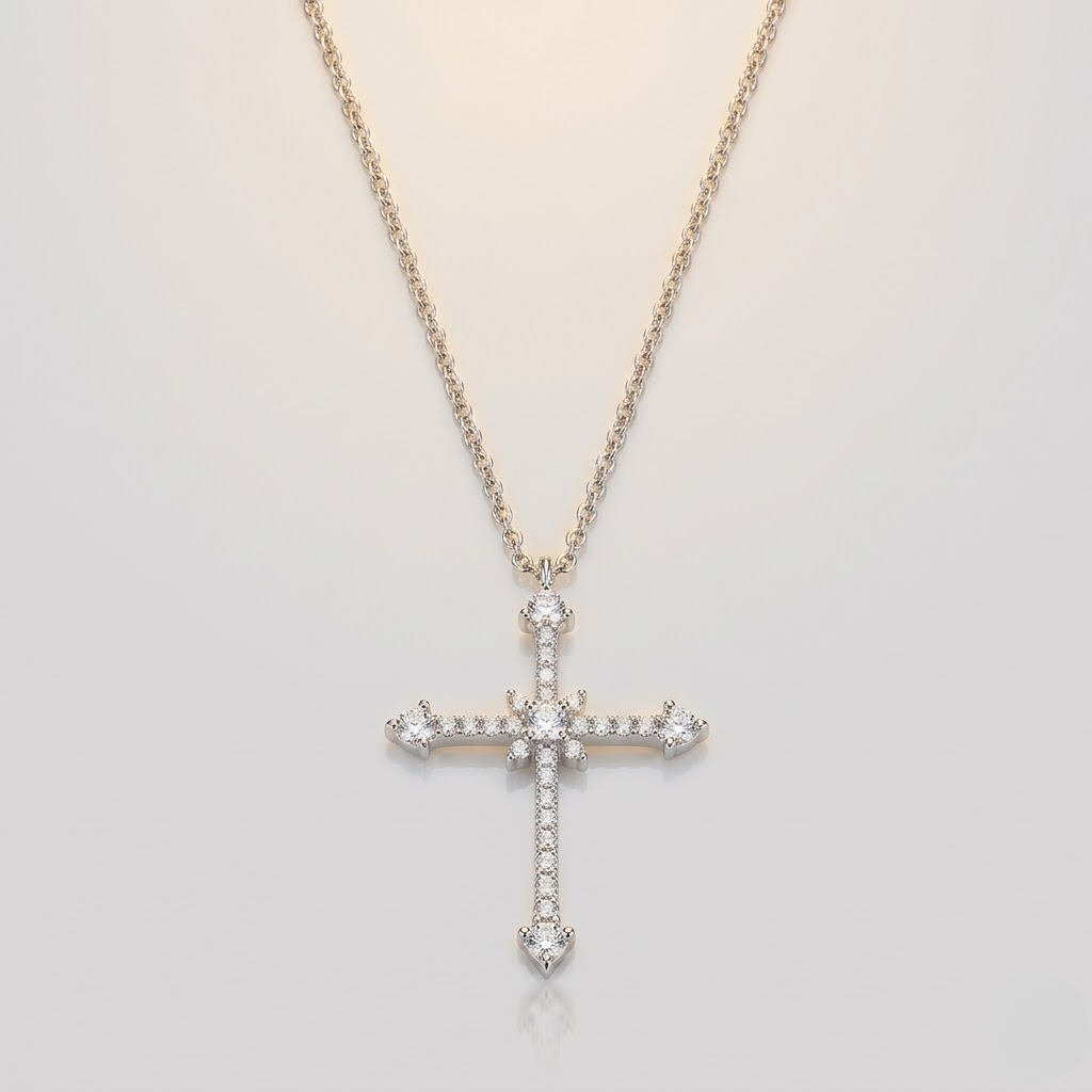 Cubic Zirconia Cross Necklace for Women | Ice Pendant
