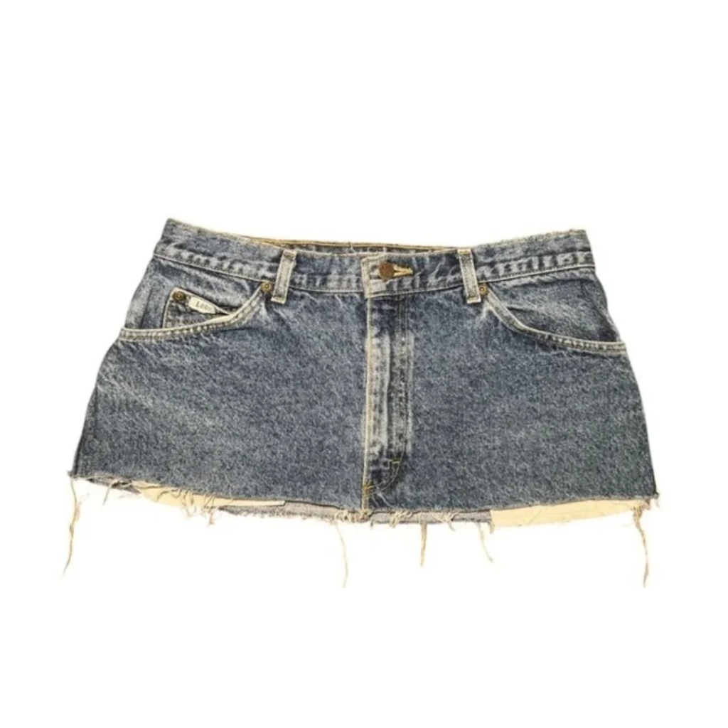 Denim Mini Skirt Womens Low Rise Y2K Patchwork Mesh Varsity Number Jean Skirt