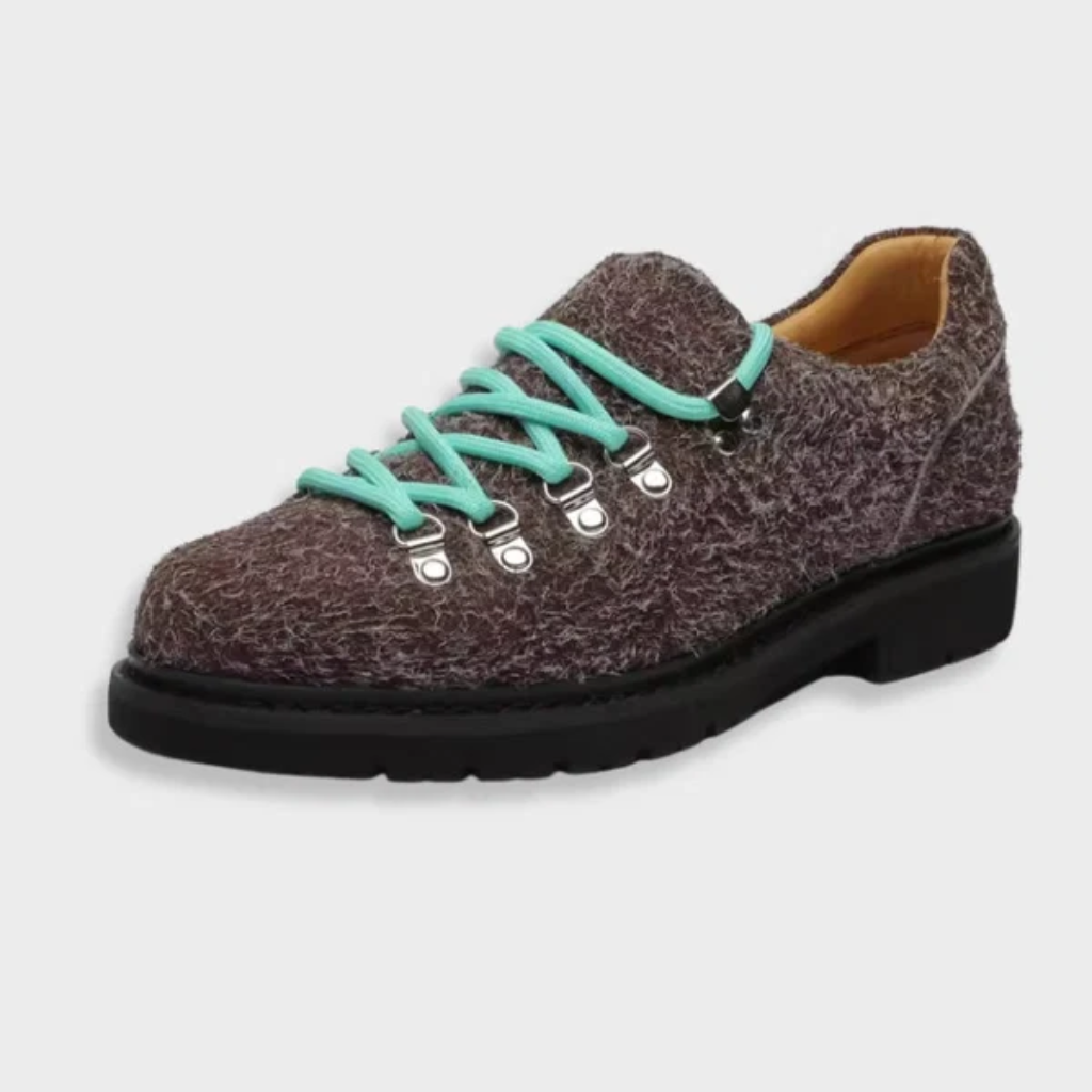 Derby Shoes Men Leather Lace Up Chunky Soles