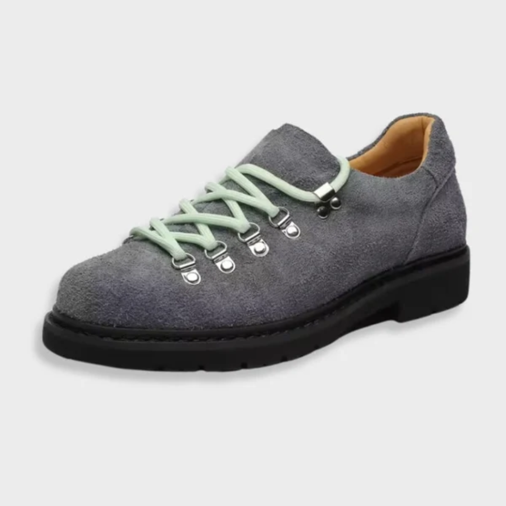 Derby Shoes Men Leather Lace Up Chunky Soles
