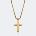 Engraved Cross Pendant Chain Necklace