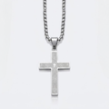Engraved Cross Pendant Chain Necklace