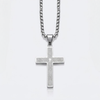 Engraved Cross Pendant Chain Necklace