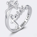 Faith Cross Adjustable Ring | Christian Jewelry