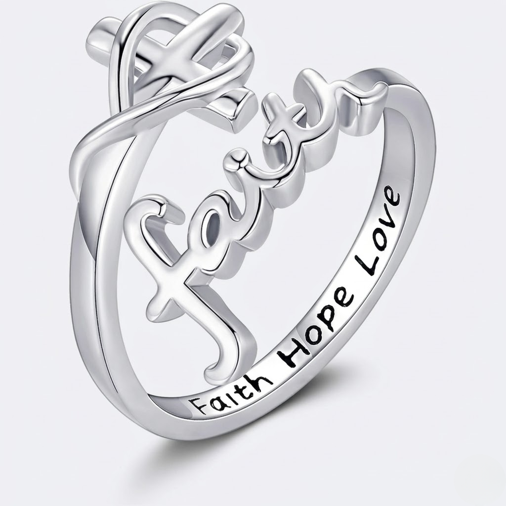 Faith Cross Adjustable Ring | Christian Jewelry