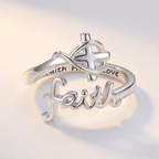 Faith Cross Adjustable Ring | Christian Jewelry
