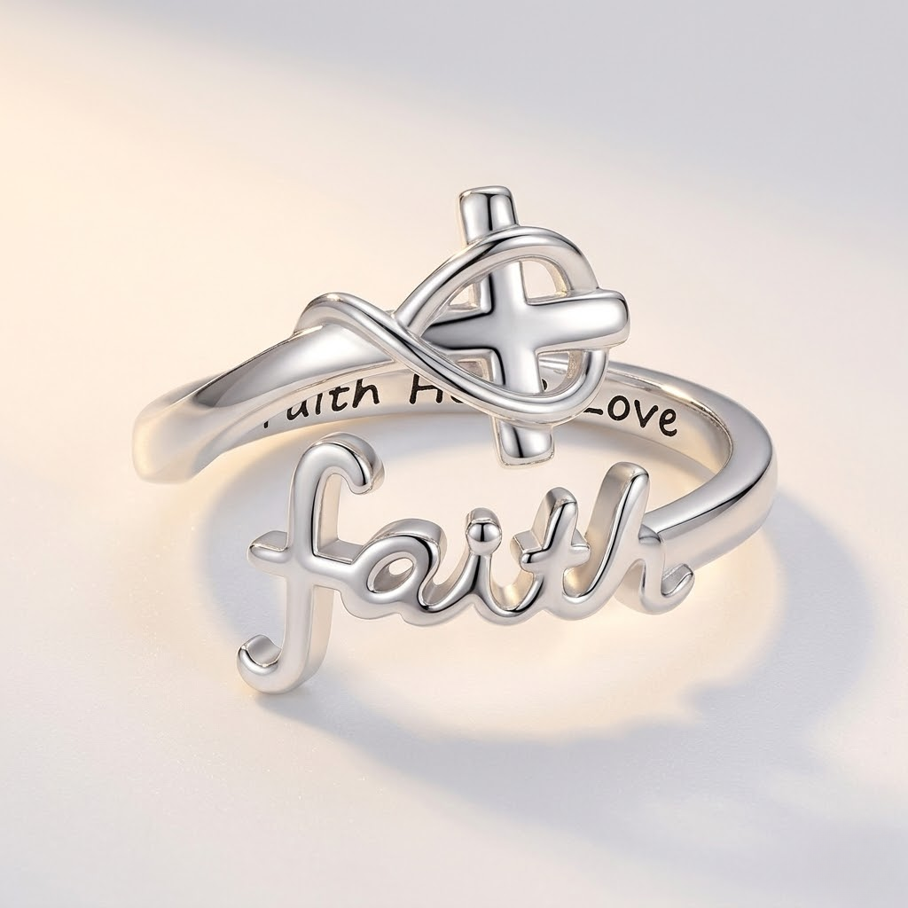 Faith Cross Adjustable Ring | Christian Jewelry