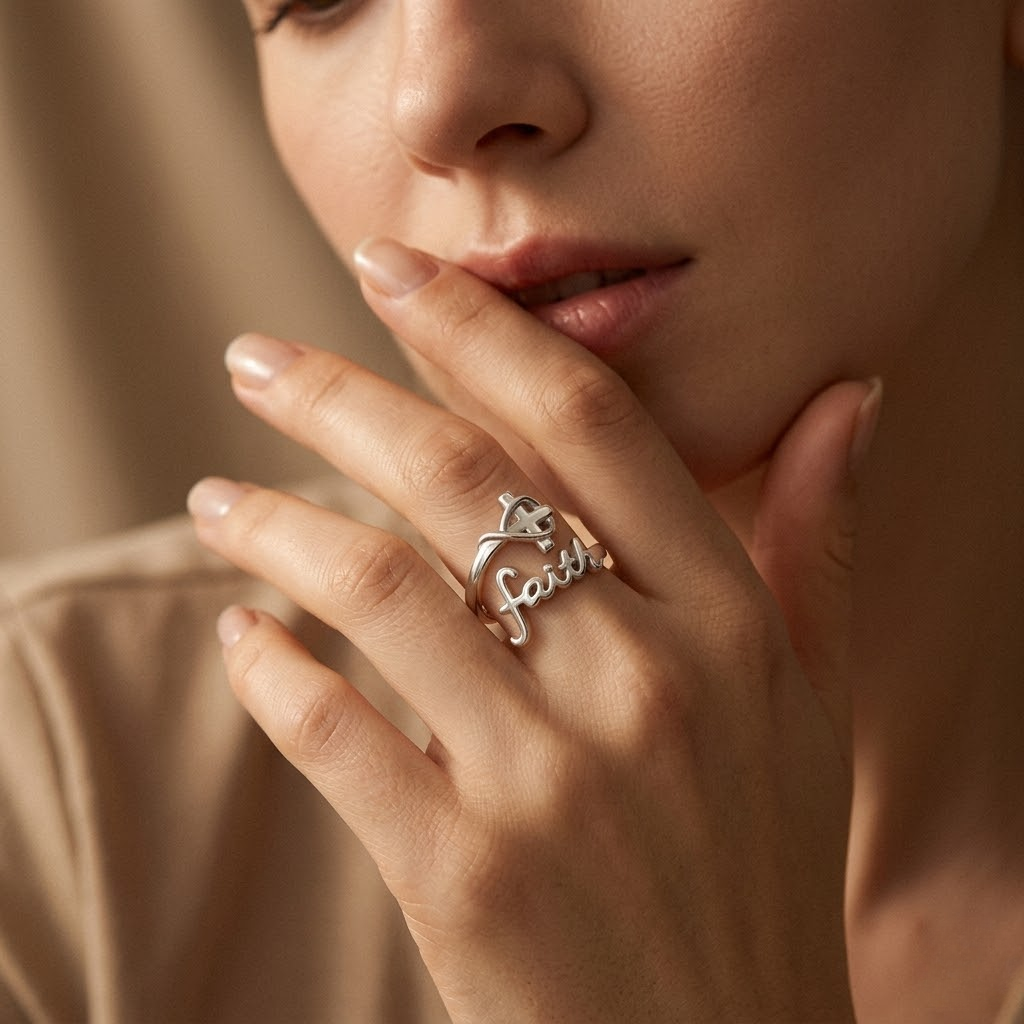 Faith Cross Adjustable Ring | Christian Jewelry