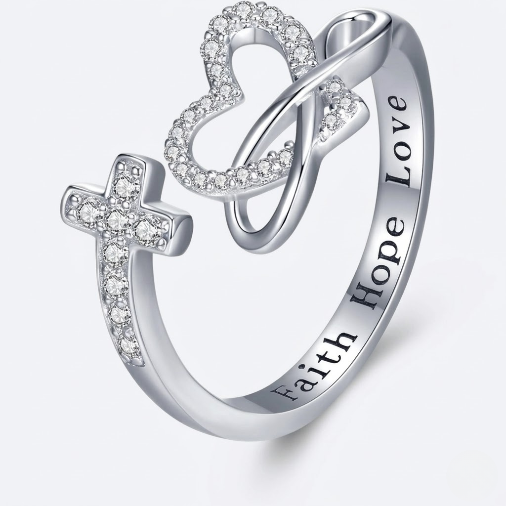 Faith Cross Adjustable Ring | Christian Jewelry