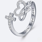 Faith Cross Adjustable Ring | Christian Jewelry