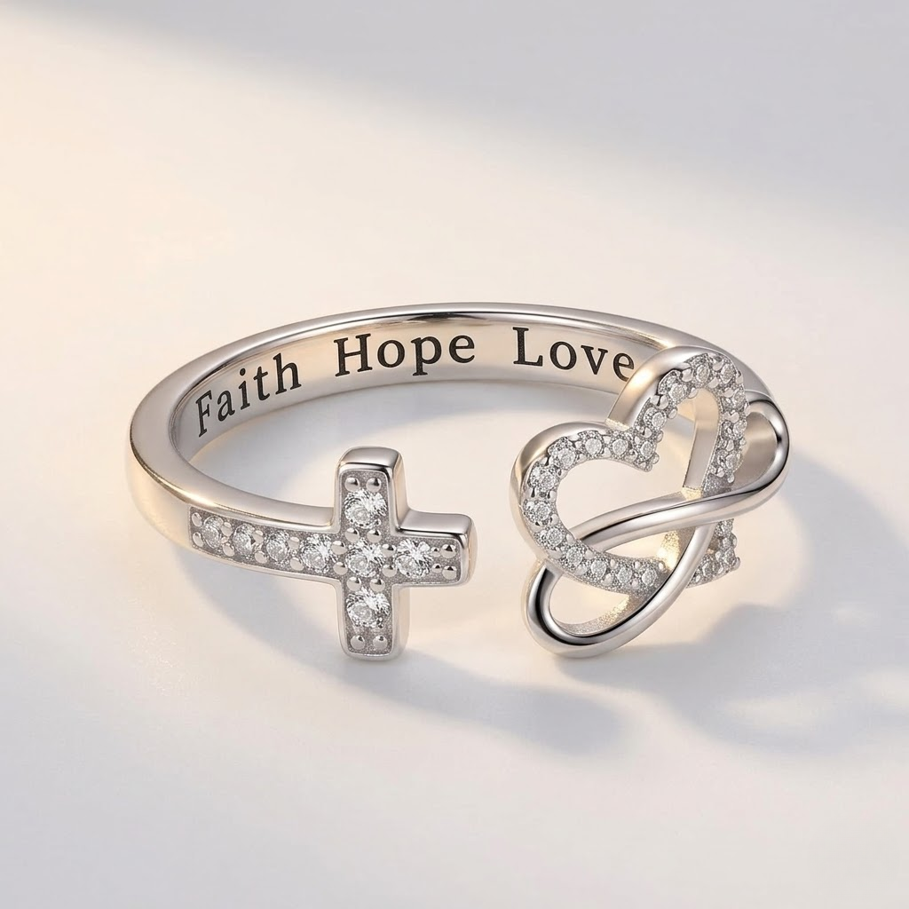 Faith Cross Adjustable Ring | Christian Jewelry