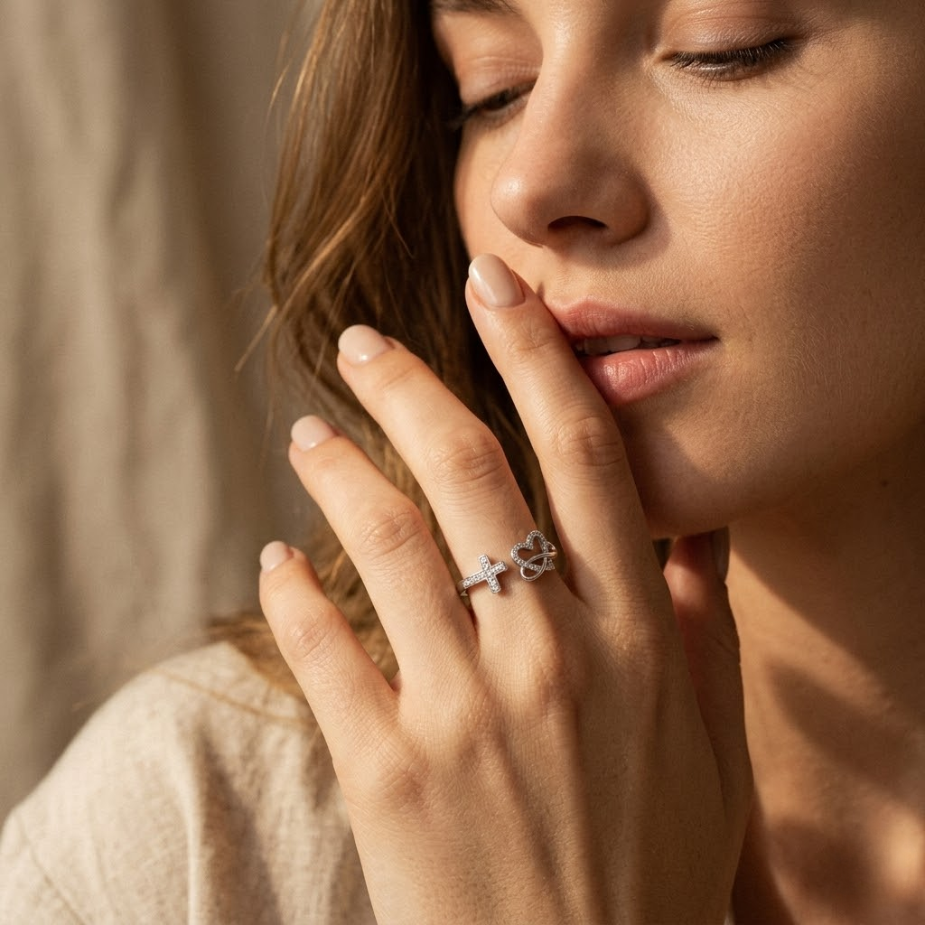Faith Cross Adjustable Ring | Christian Jewelry