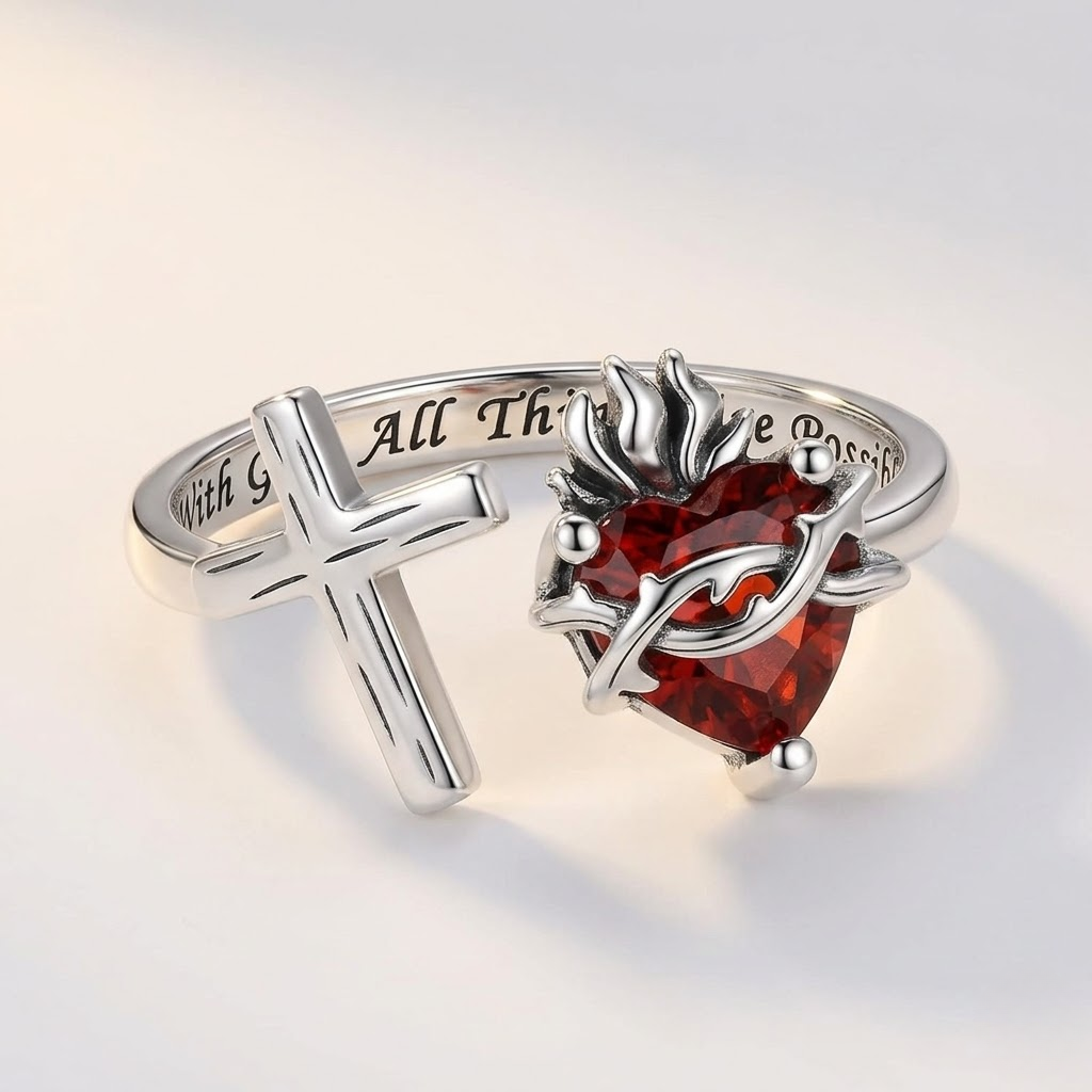 Faith Cross Adjustable Ring | Christian Jewelry