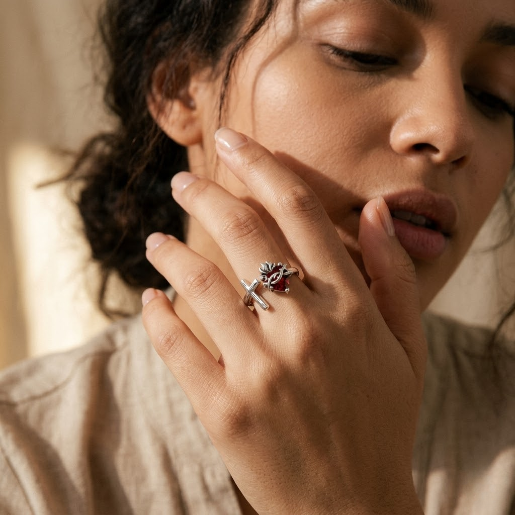 Faith Cross Adjustable Ring | Christian Jewelry
