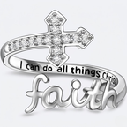 Faith Cross Adjustable Ring | Christian Jewelry