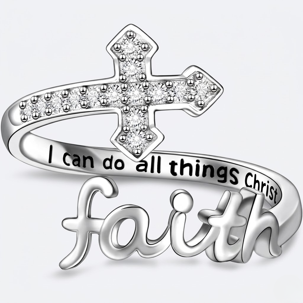 Faith Cross Adjustable Ring | Christian Jewelry