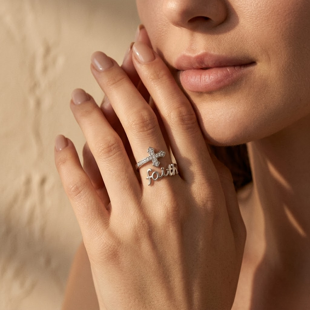 Faith Cross Adjustable Ring | Christian Jewelry