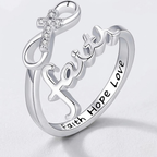 Faith Cross Adjustable Ring | Christian Jewelry