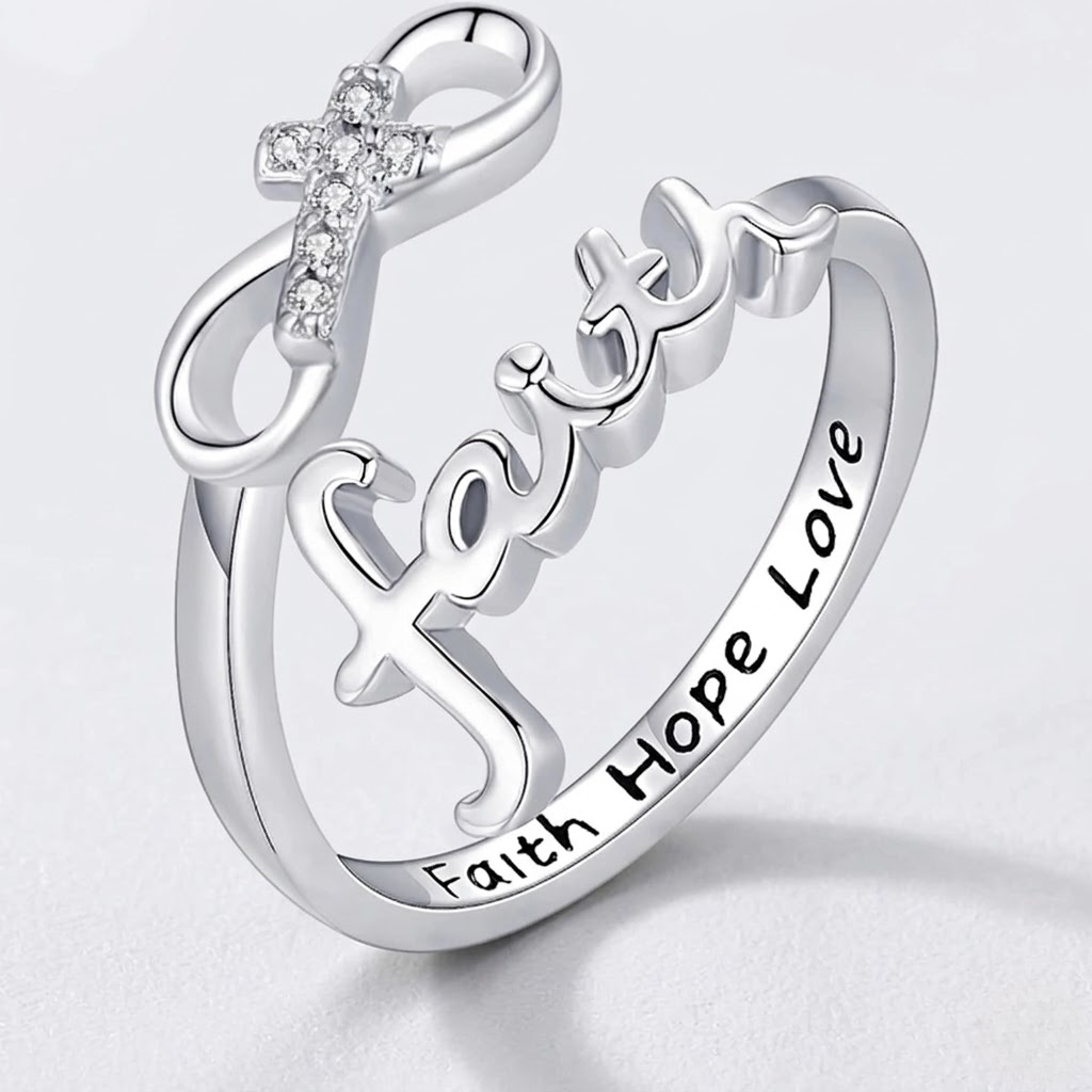 Faith Cross Adjustable Ring | Christian Jewelry