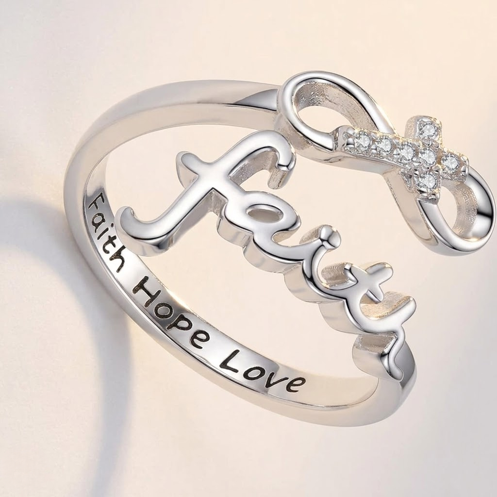 Faith Cross Adjustable Ring | Christian Jewelry