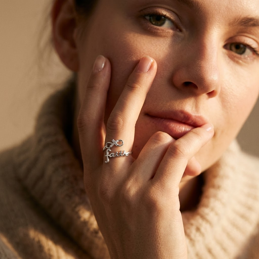 Faith Cross Adjustable Ring | Christian Jewelry