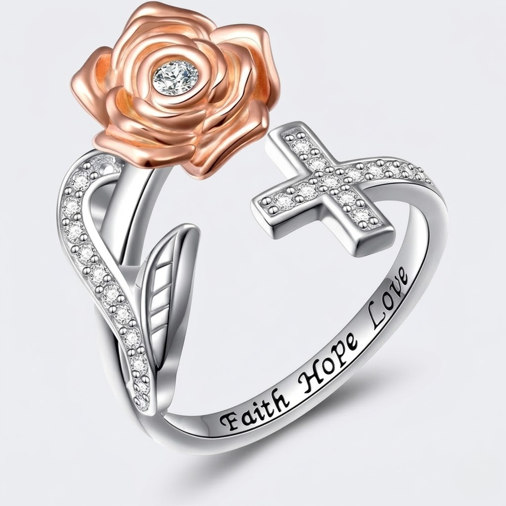 Faith Cross Adjustable Ring | Christian Jewelry