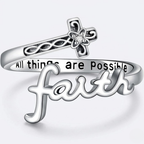 Faith Cross Adjustable Ring | Christian Jewelry
