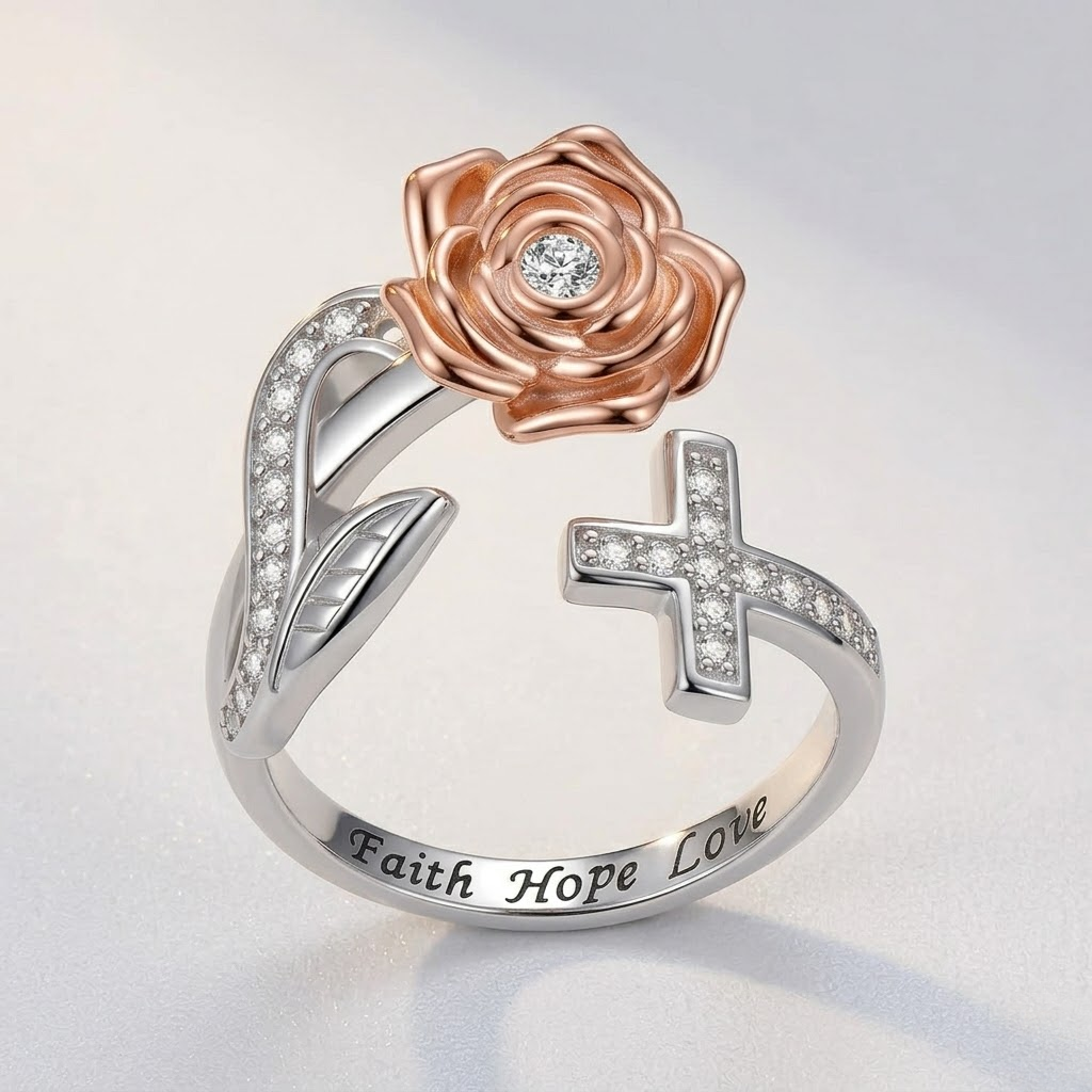 Faith Cross Adjustable Ring | Christian Jewelry
