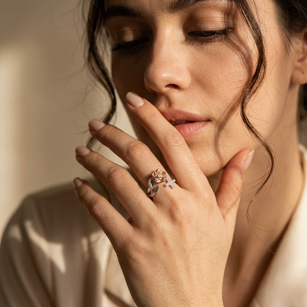 Faith Cross Adjustable Ring | Christian Jewelry