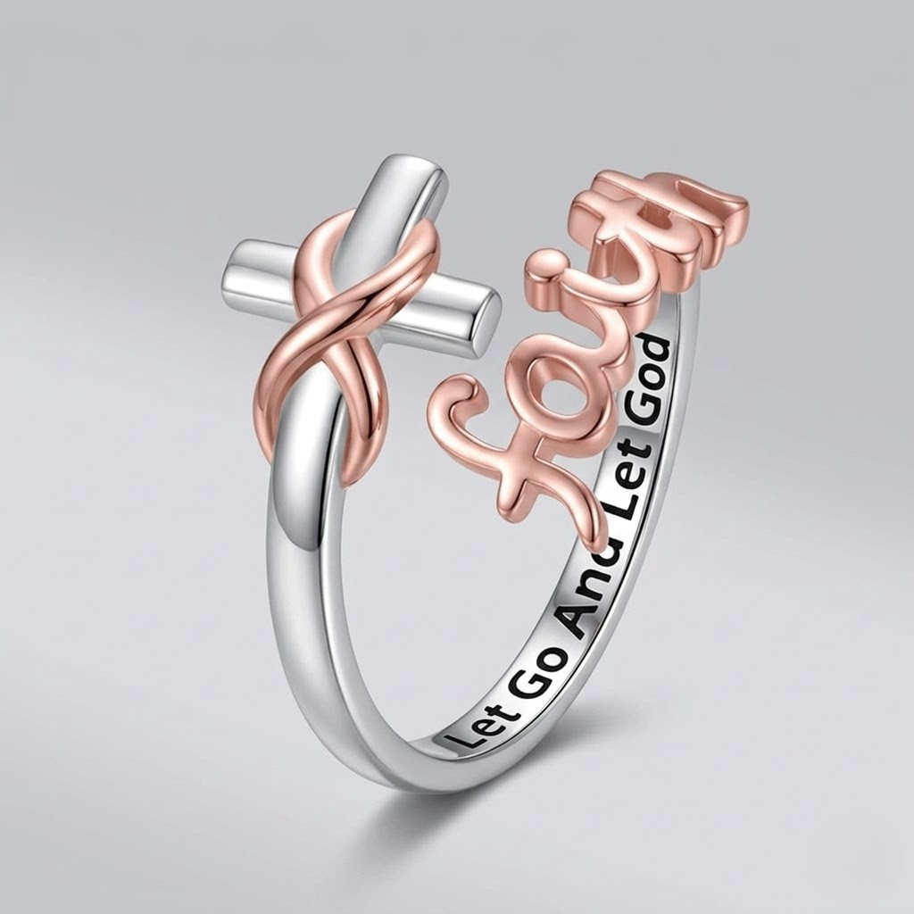 Faith Cross Adjustable Ring | Christian Jewelry