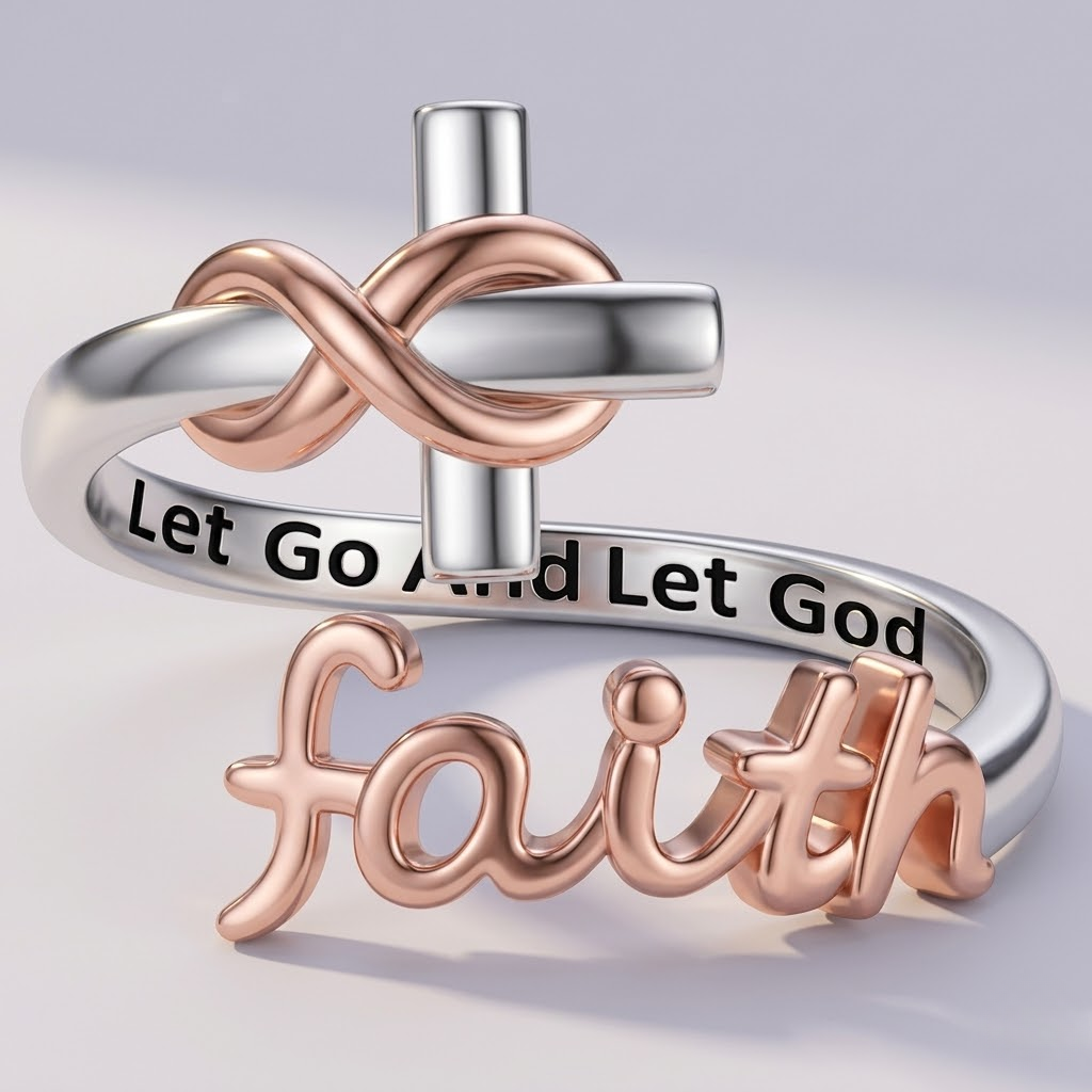 Faith Cross Adjustable Ring | Christian Jewelry