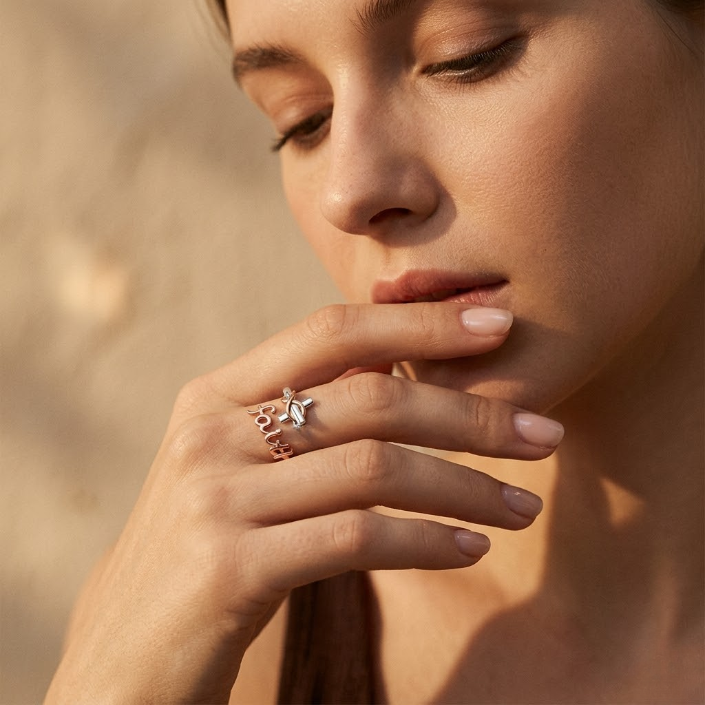 Faith Cross Adjustable Ring | Christian Jewelry