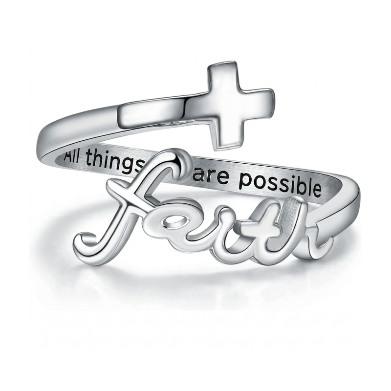 Faith Cross Adjustable Ring | Christian Jewelry