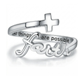 Faith Cross Adjustable Ring | Christian Jewelry