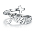 Faith Cross Adjustable Ring | Christian Jewelry