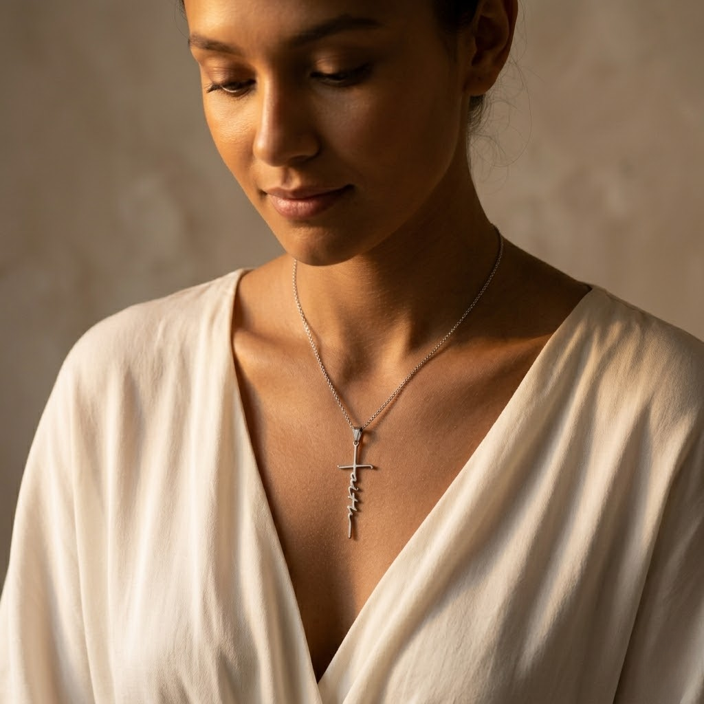 Faith Cross Pendant Chain Necklace