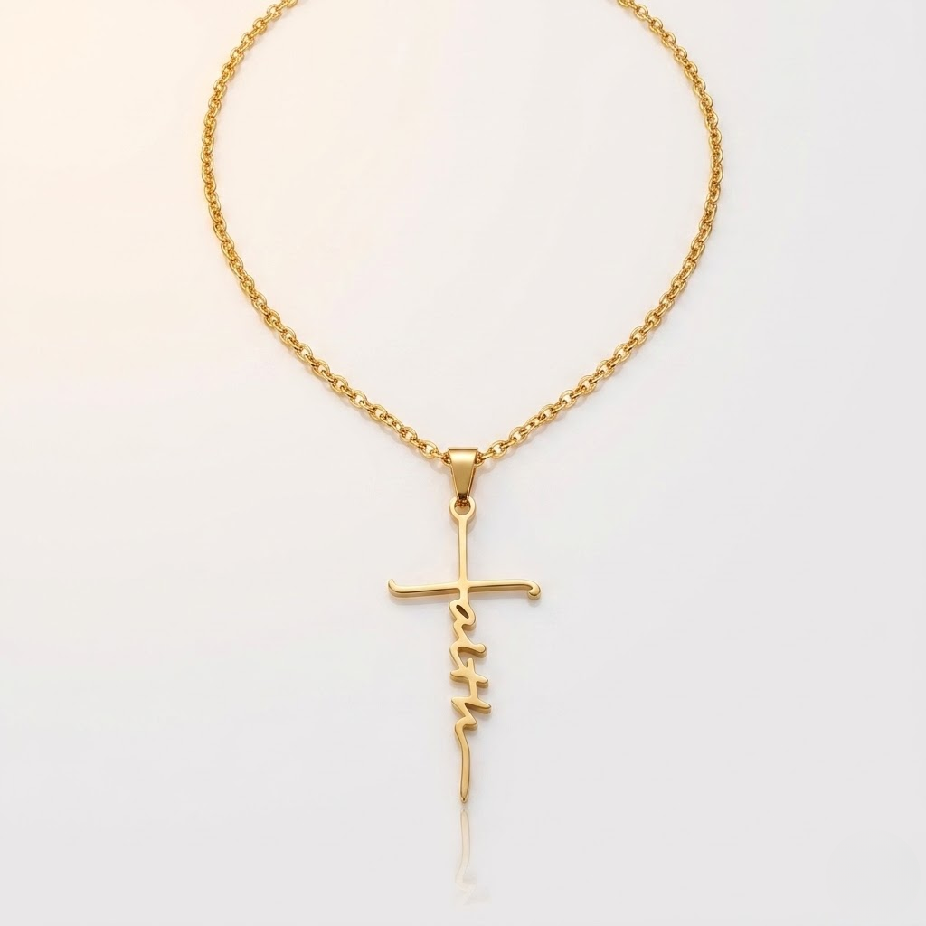 Faith Cross Pendant Chain Necklace