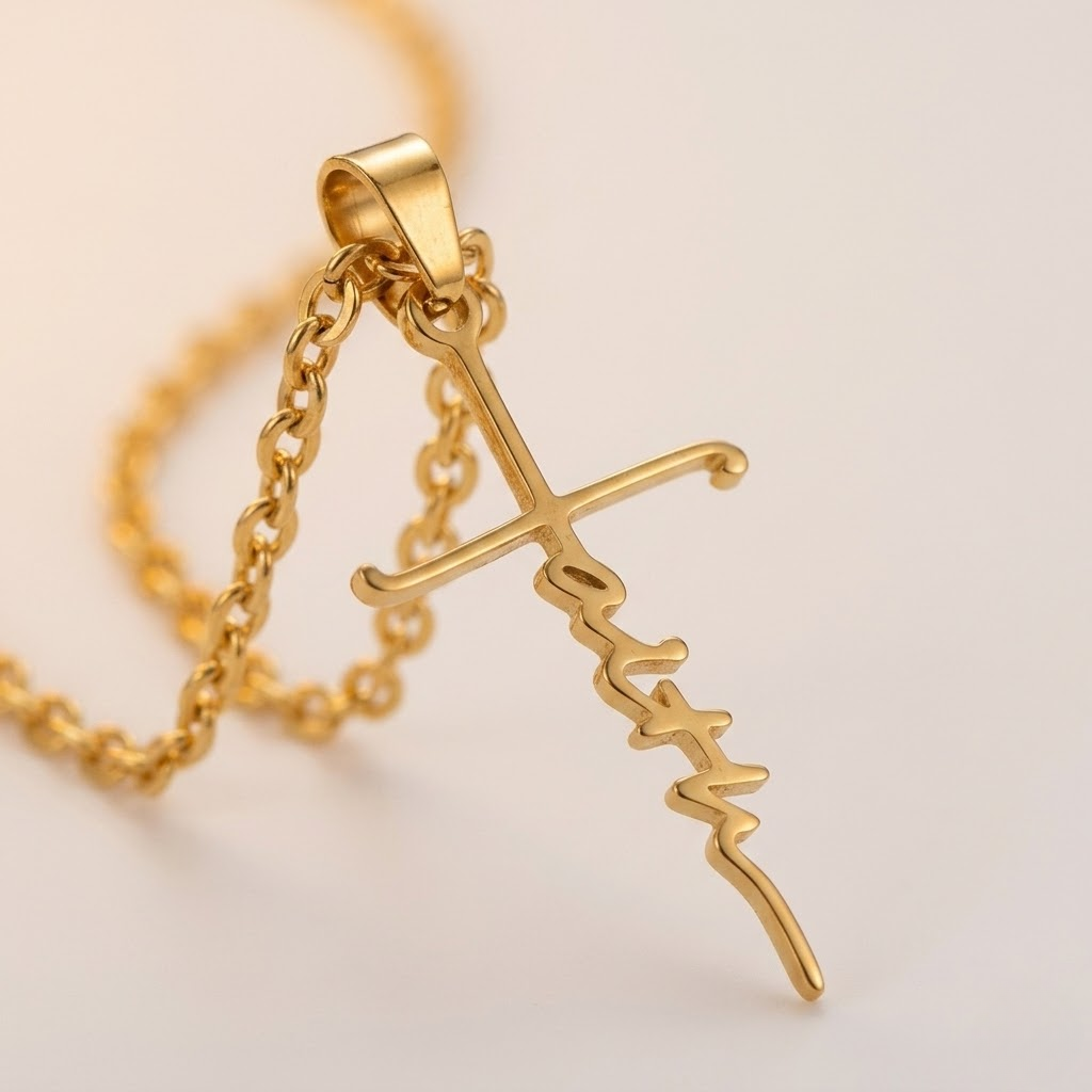 Faith Cross Pendant Chain Necklace
