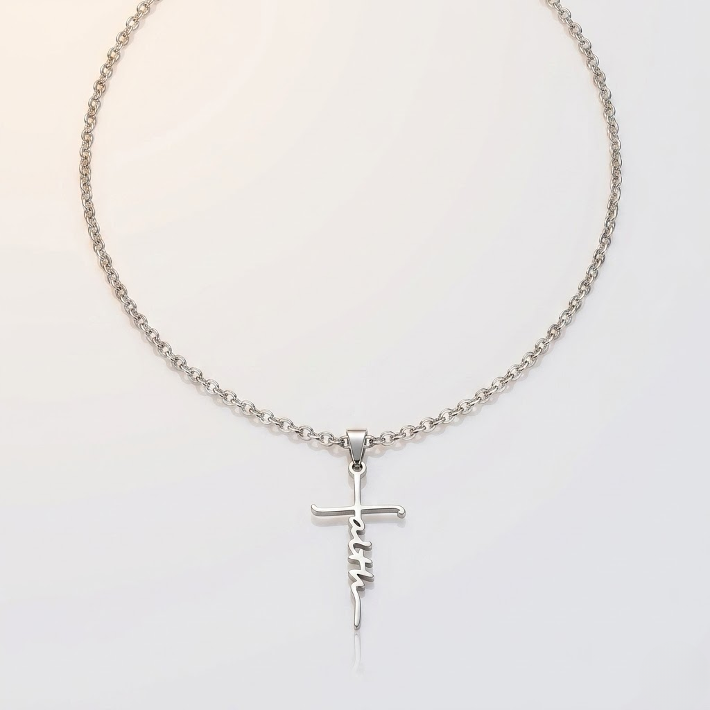 Faith Cross Pendant Chain Necklace