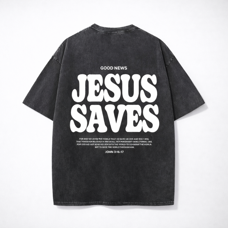 Faith Over Fear Bible Verse Vintage Washed T-Shirt | Y2K Oversized