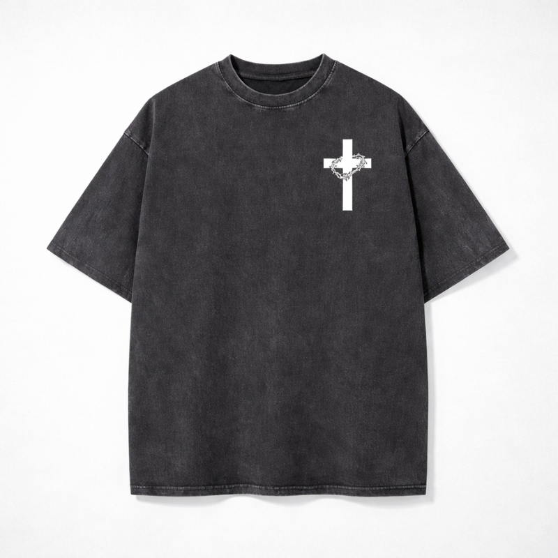 Faith Over Fear Bible Verse Vintage Washed T-Shirt | Y2K Oversized