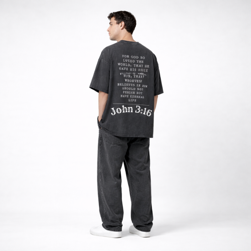 Faith Over Fear Bible Verse Vintage Washed T-Shirt | Y2K Oversized
