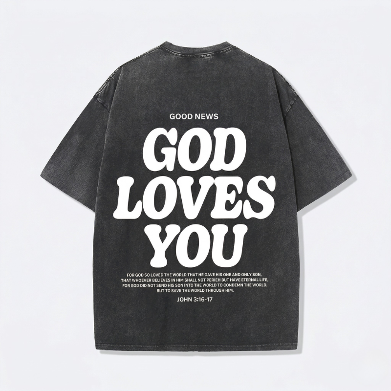 Faith Over Fear Bible Verse Vintage Washed T-Shirt | Y2K Oversized