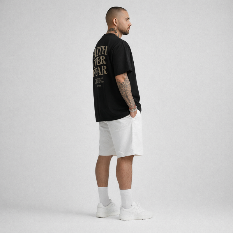 Faith Over Fear Christian T-Shirt Black | Psalm 118:6