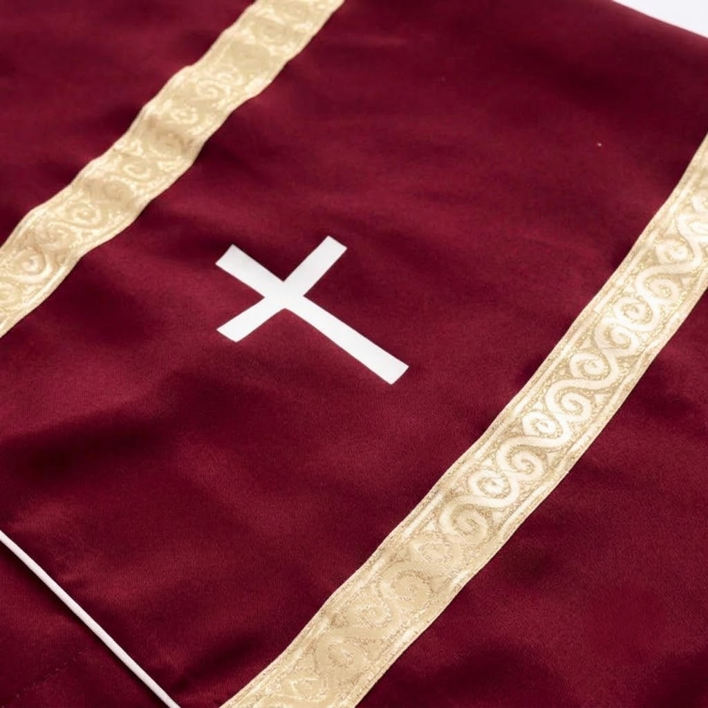 Flared Sleeves Cassock with Cross Motifs & Ritual Aesthetic-Tithesource-