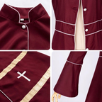 Flared Sleeves Cassock with Cross Motifs & Ritual Aesthetic-Tithesource-