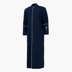 Formal Stand Collar Clergy Robe Cassock with White Cross and Ritual Dignity
