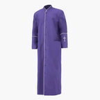 Formal Stand Collar Clergy Robe Cassock with White Cross and Ritual Dignity