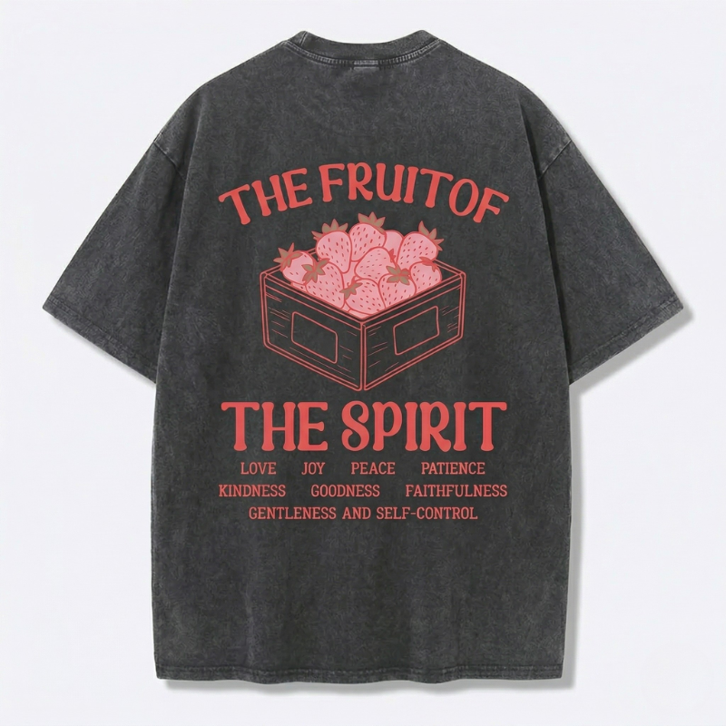 Fruit of The Spirit Christian Jesus Vintage Washed T-Shirt | Retro Streetwear