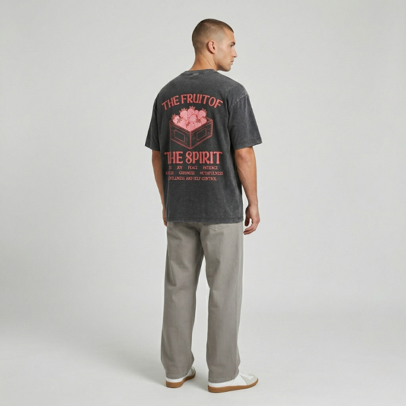 Fruit of The Spirit Christian Jesus Vintage Washed T-Shirt | Retro Streetwear